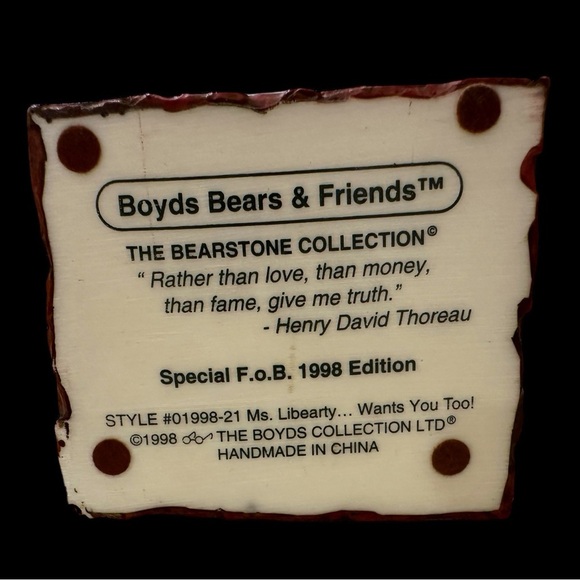 Boyds Bears & Friends The Bearstone Collection Ms. Liberty - Picture 8 of 8